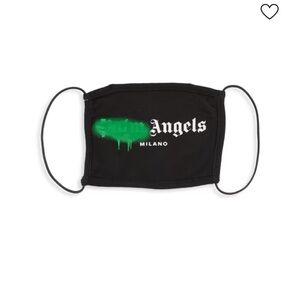 PALM ANGELS Sprayed Logo Face Mask - Green